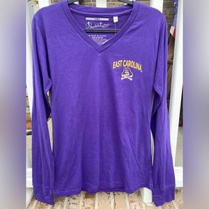 NEW! Women's Pressbox by Royce Apparel Long Sleeve East Carolina ECU Purple L